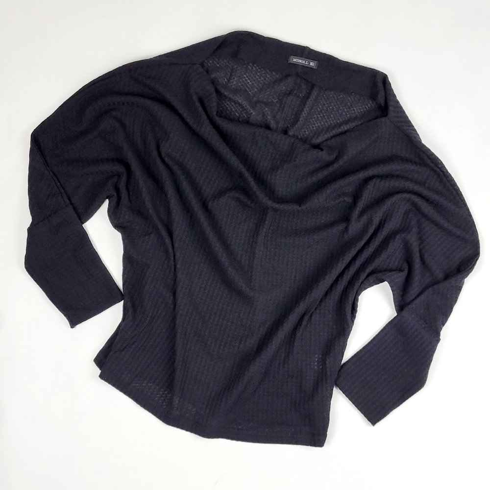 Miholl off the shoulder waffle knit top